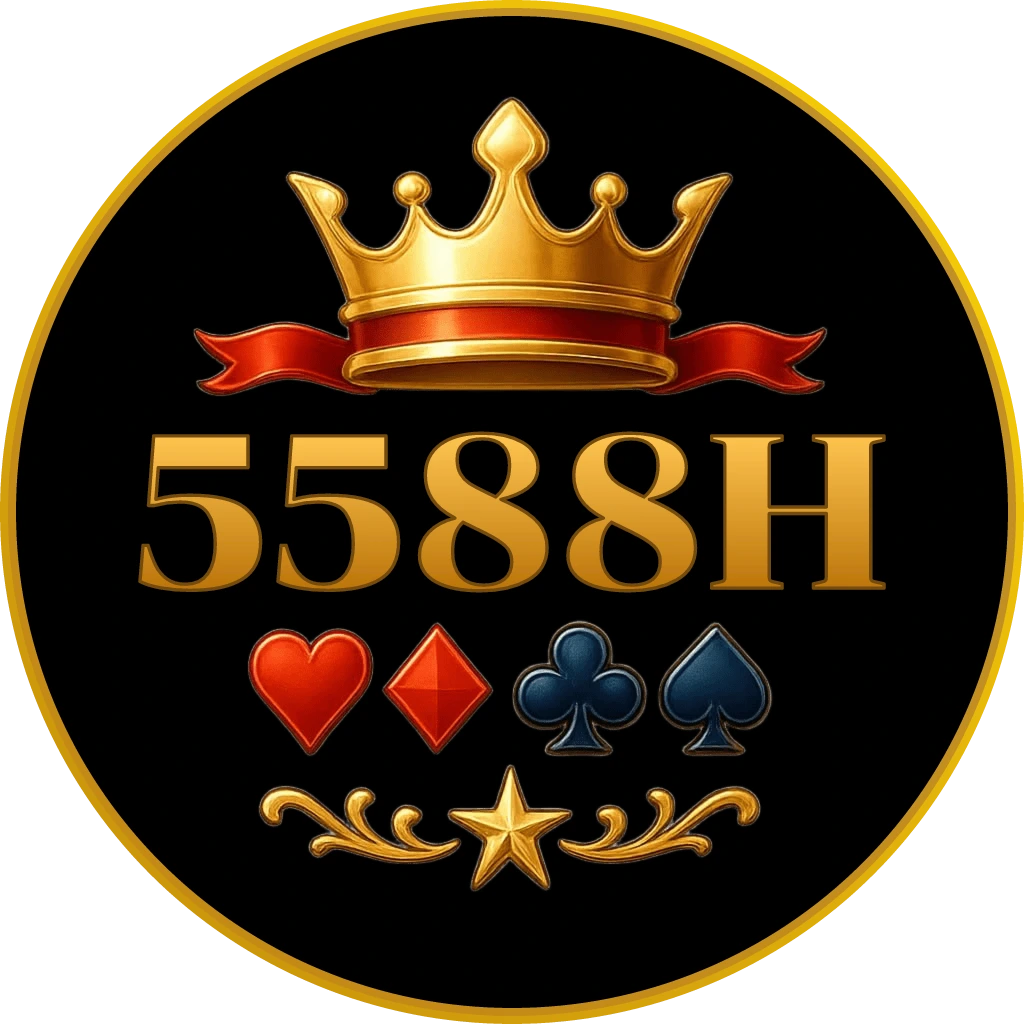 Confident live casino dealer welcoming players in a modern studio with bright lights and a roulette wheel, showcasing the premium live gaming experience at 5588H
